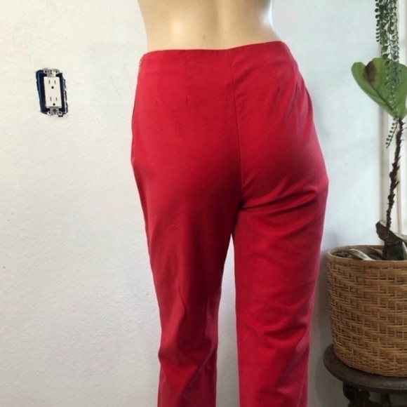 ST.John red ankle crop pants red side zipper size:4 - Picture 6 of 16
